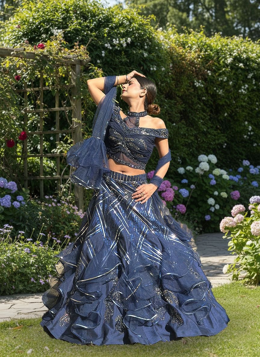 Designer Blue lehenga