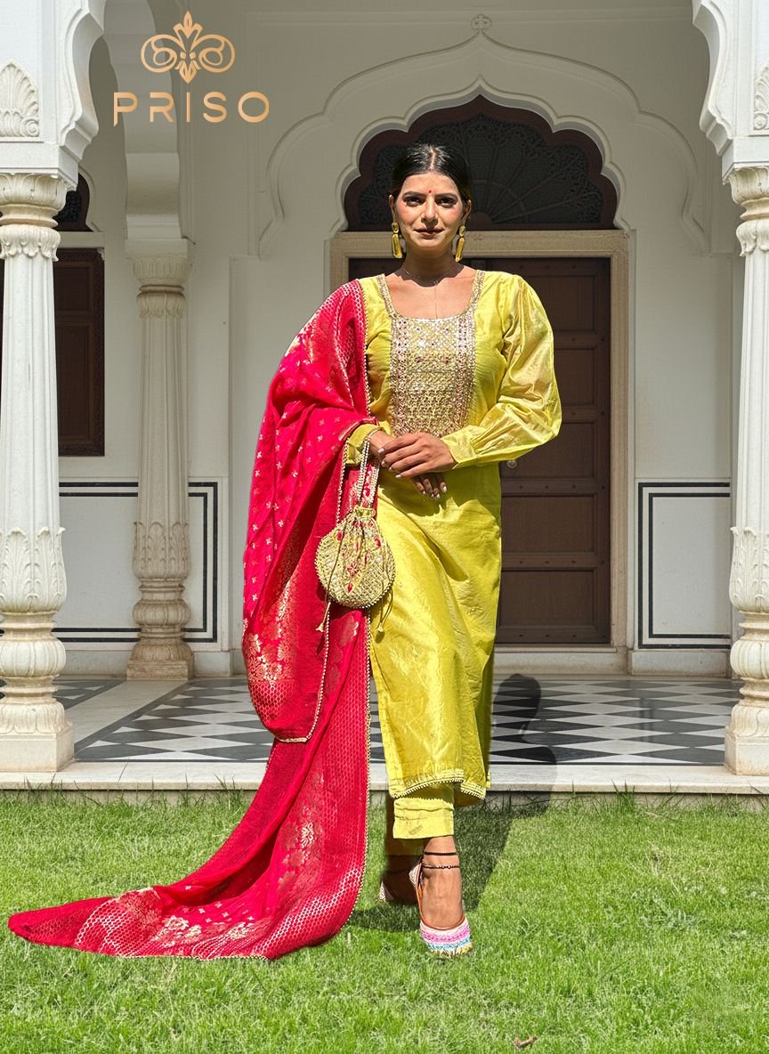 Golden georgette suit