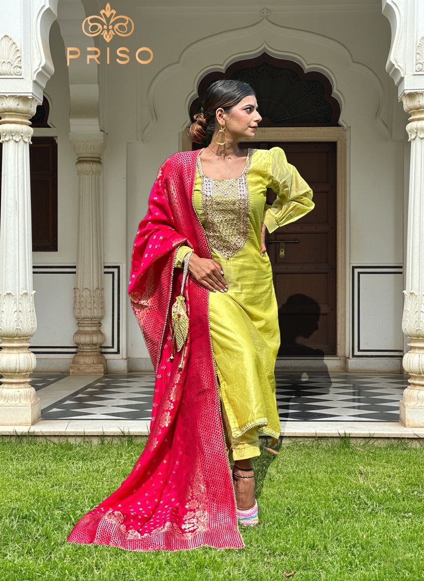 Golden georgette suit