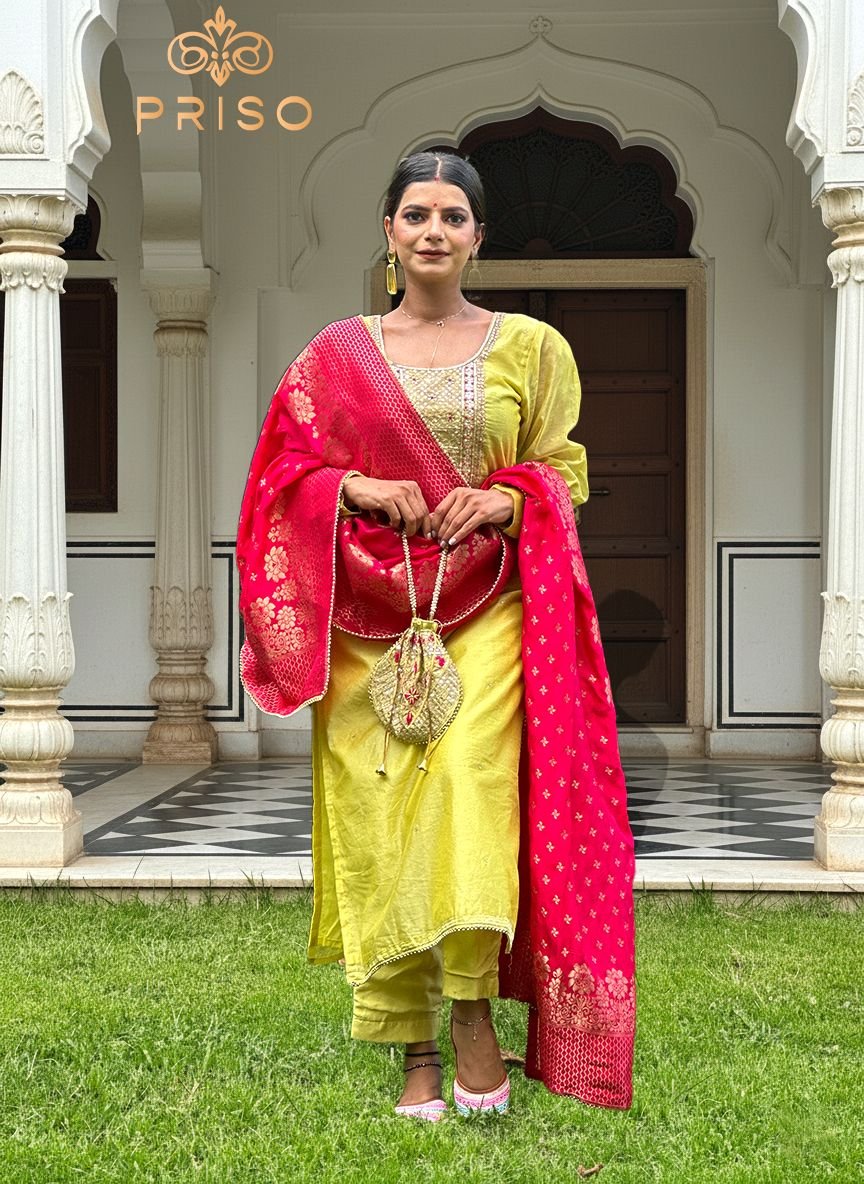 Golden georgette suit