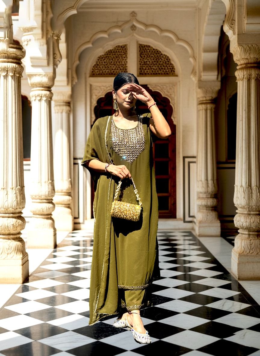 Mehndi georgette suit