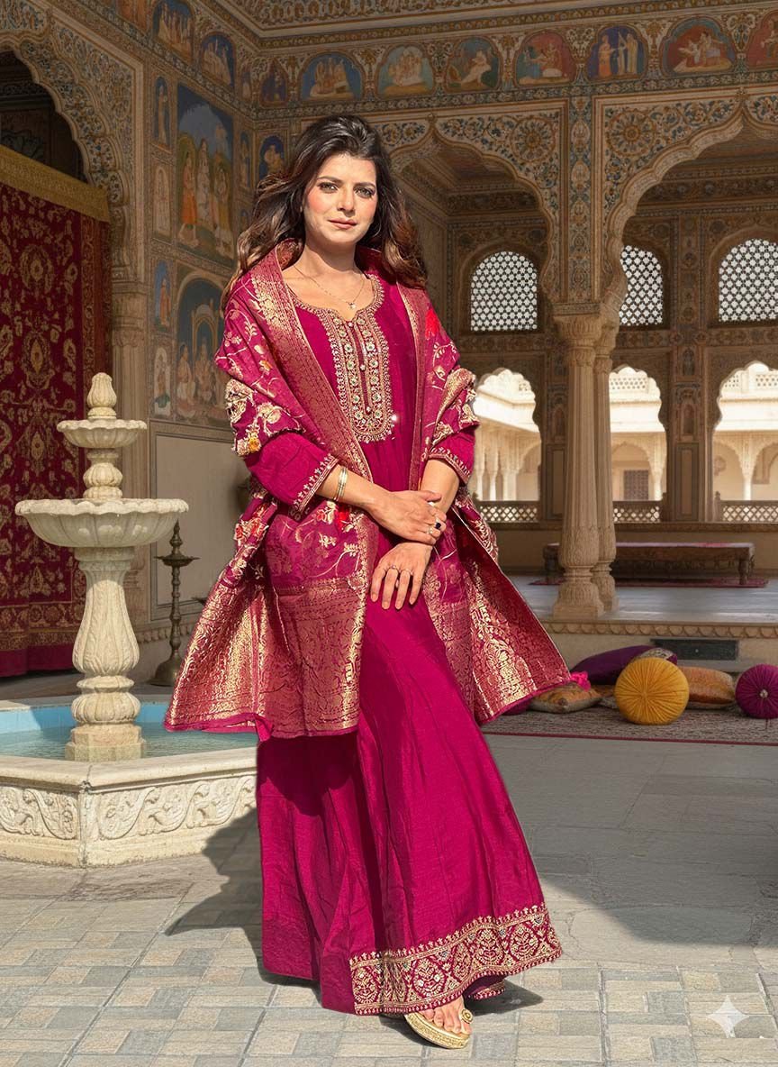 Pink Fushsia Anarkali Suit