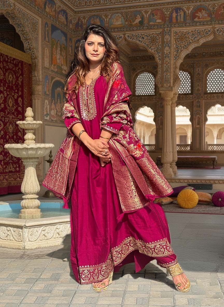Pink Fushsia Anarkali Suit