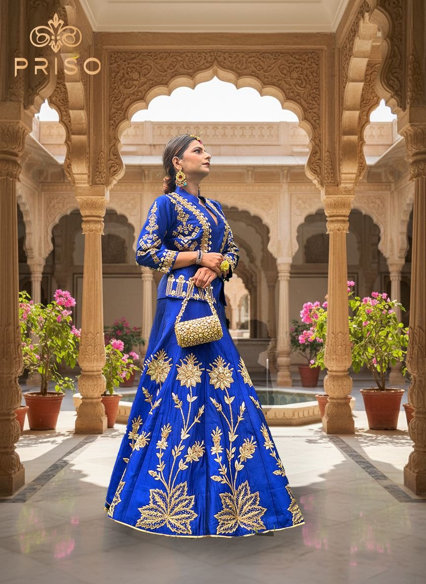 Tealish Blue lehenga