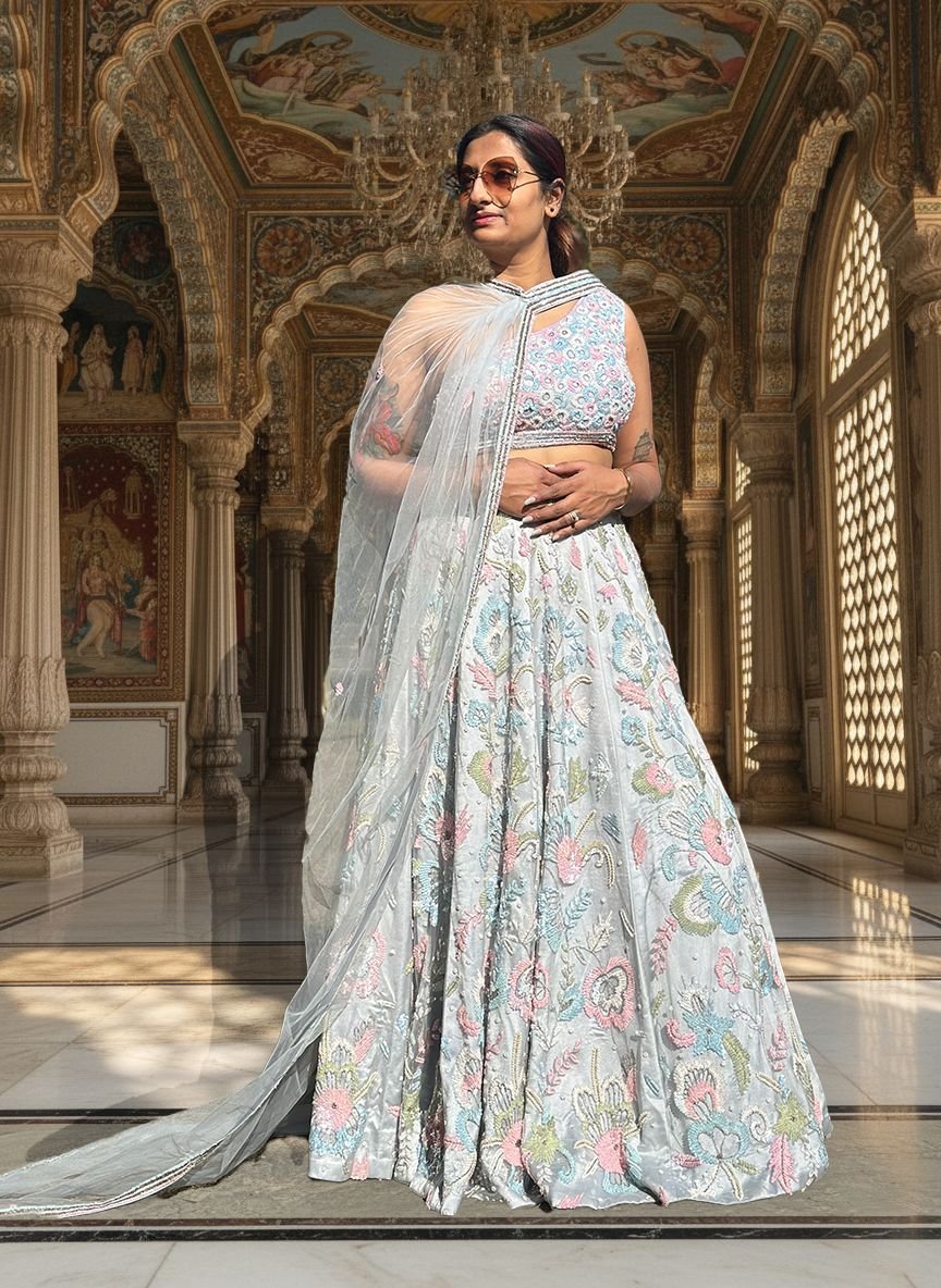 White Lehenga